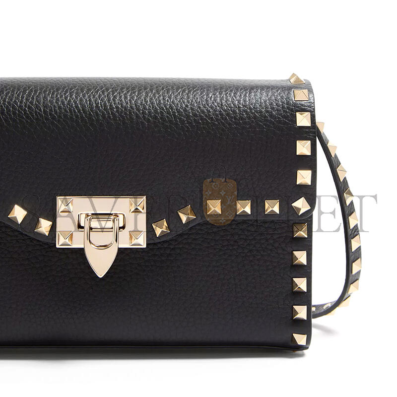 VALENTINO GARAVANI SMALL ROCKSTUD GRAINY CALFSKIN CROSSBODY BAG 7W2B0181VSF_0NO (22.5*15*6cm)